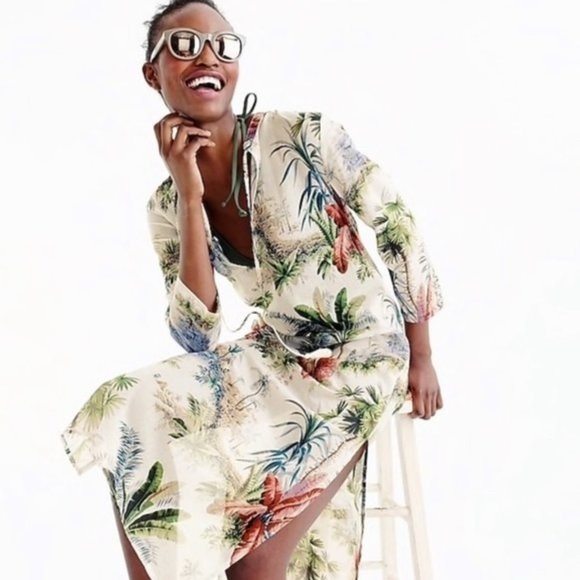 J. Crew Pierre Frey Collab Tropical Print Swim Coverup - Multicolor - Picture 1 of 6